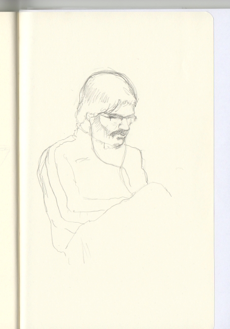Dibujo de un joven viendo un v�deo en su tel�fono m�vil.